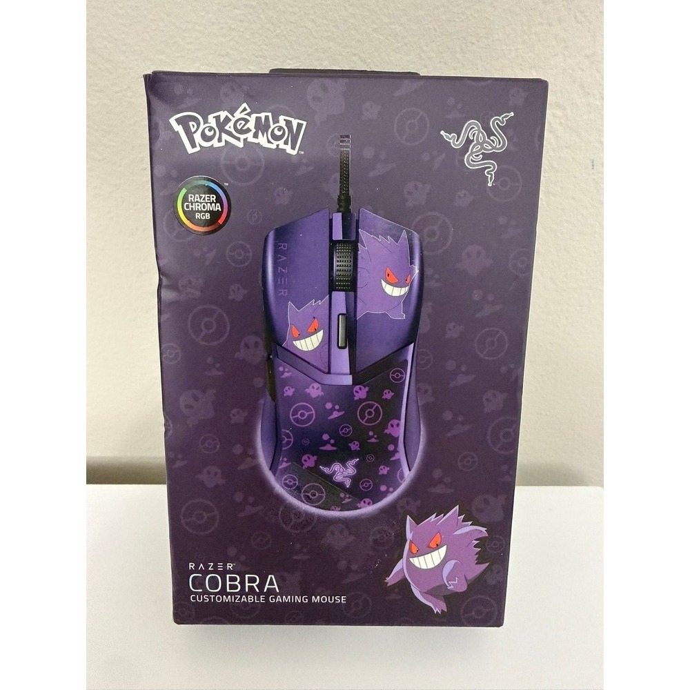 Razer Cobra Gaming Mouse Pokemon Gengar Purple Wired 8500 DPI RGB NWT